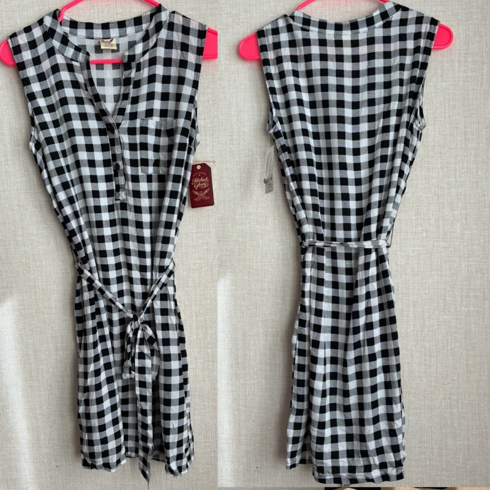 🖤B&W gingham sleeveless dress🤍